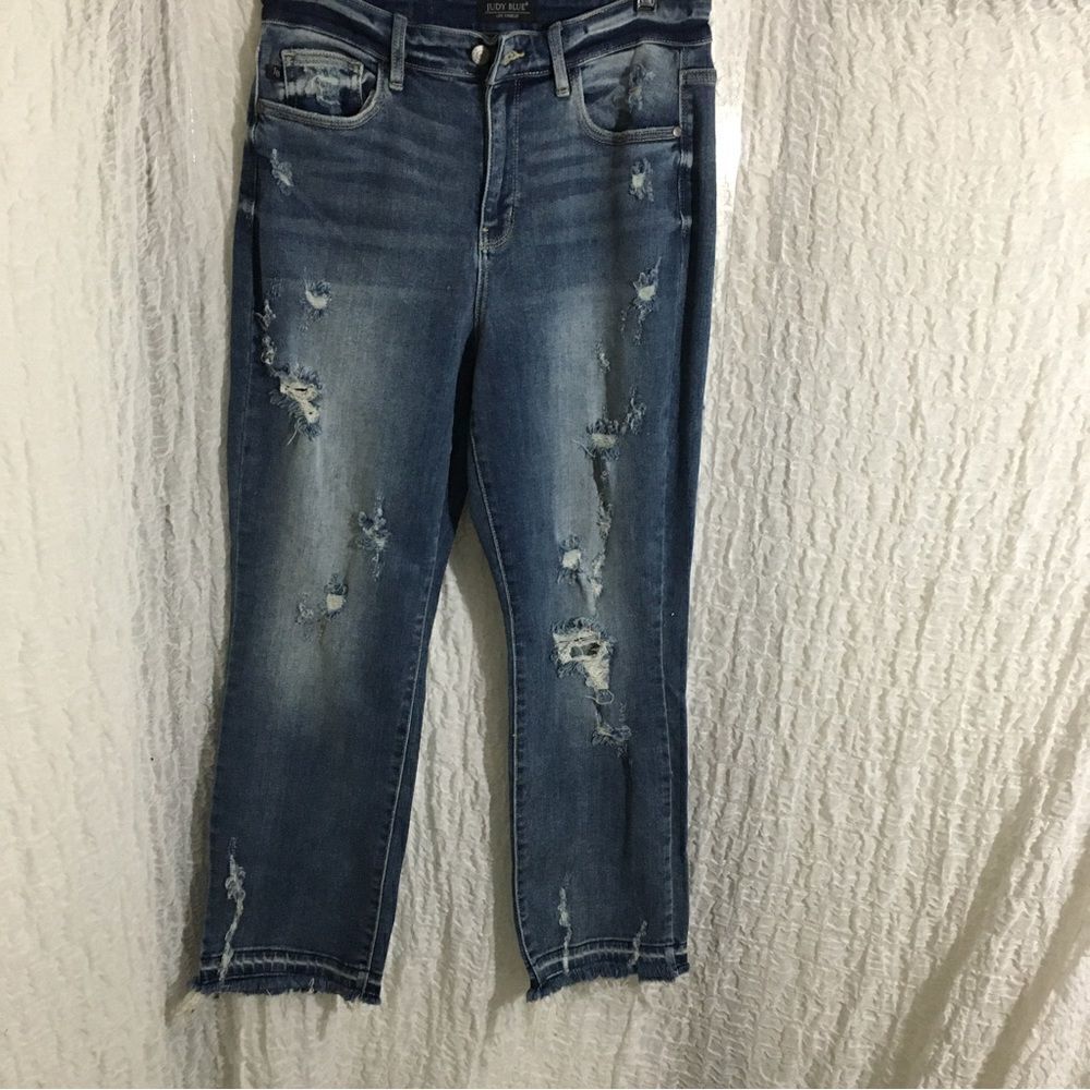 Judy Blue Distressed Straight Fit Jeans Size 9/29